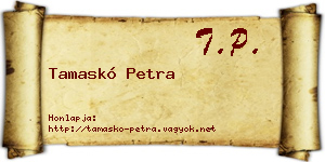 Tamaskó Petra névjegykártya